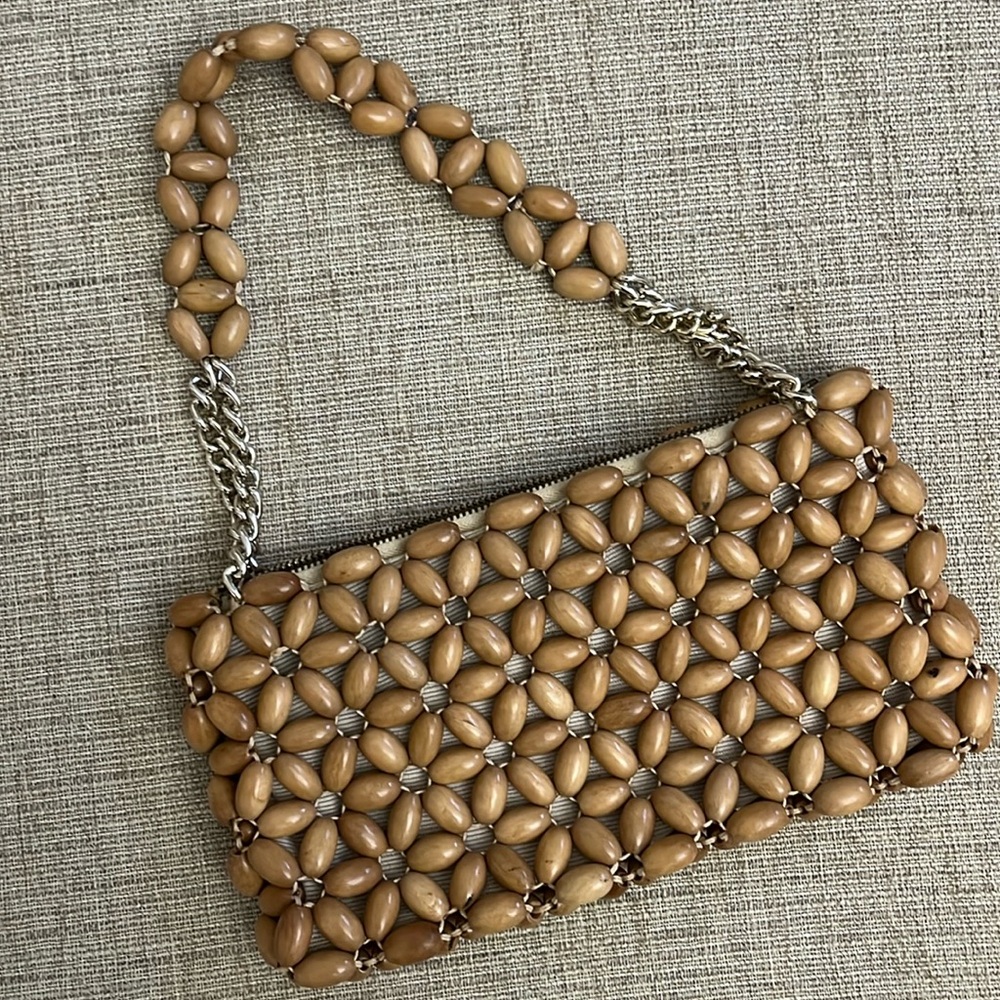 Dayne Taylor Vintage Wooden Beaded Shoulder Bag
